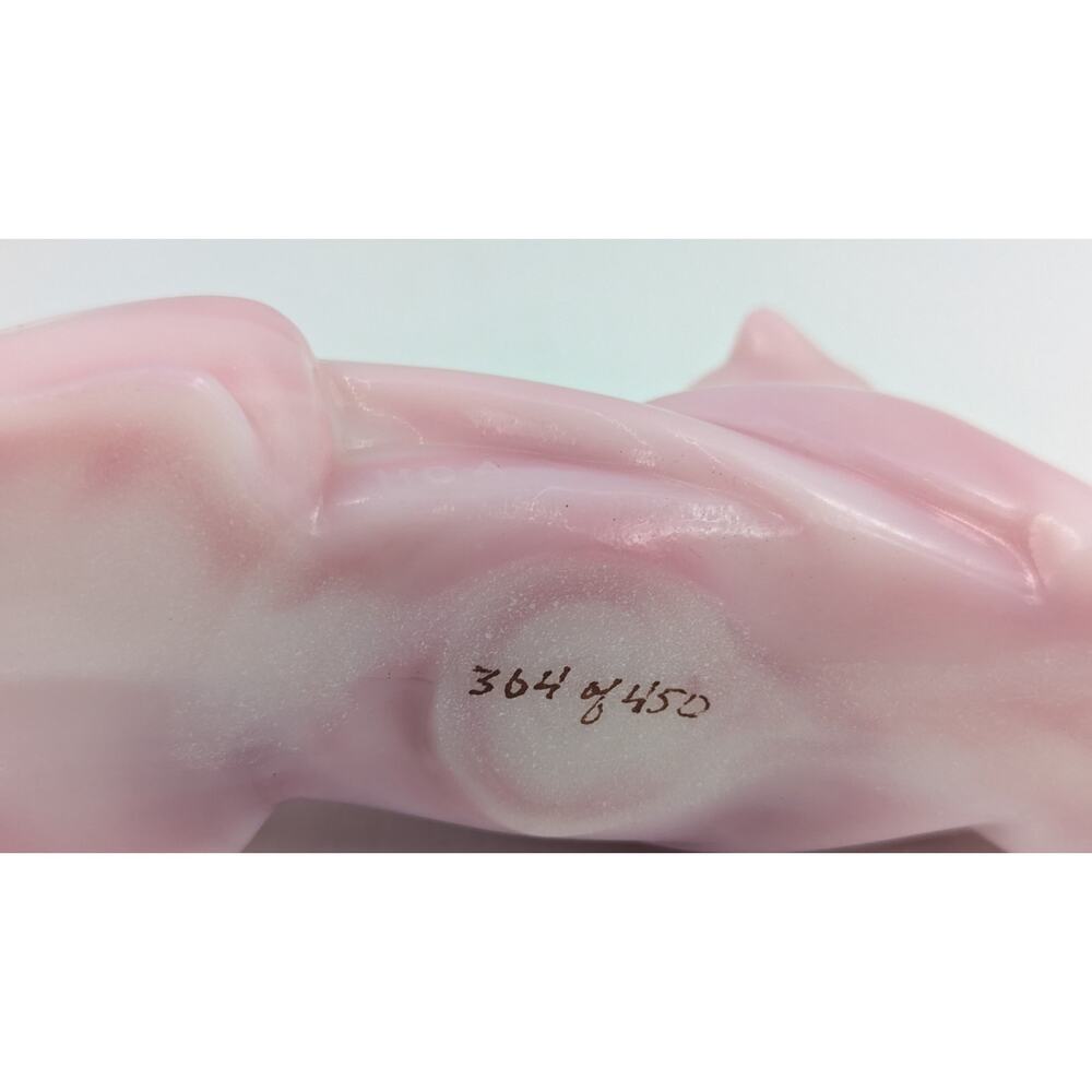 Heisey by Fenton Pink Rosalene Glass Panther Tiger Figurine Limited Edition #364 - Picture 9 of 10